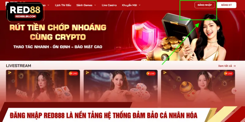 Đăng nhập RED888 là nền tảng để hệ thống đảm bảo cá nhân hóa
